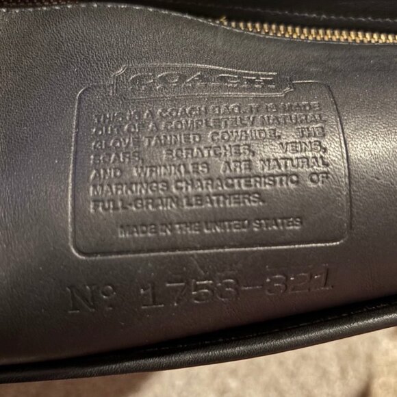 Large Black Vintage Leather Coach Briefcase Made in the US with Gold Closures - Picture 6 of 12